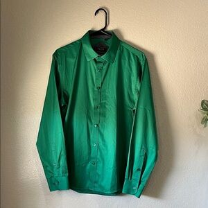 Mens Luxury Collection Flex Green Dress Shirt Mens Sz S Green Classic Italian
